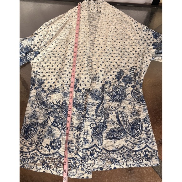 Sheer Kimono Womens 3X Swiss Dot Floral Summer Vacation Resortwear Polka Dot - Picture 6 of 8